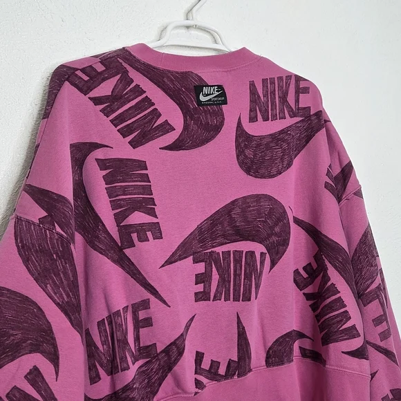 Nike Women's Pink Graphic Crew Neck Sweater - Picture 10 of 14